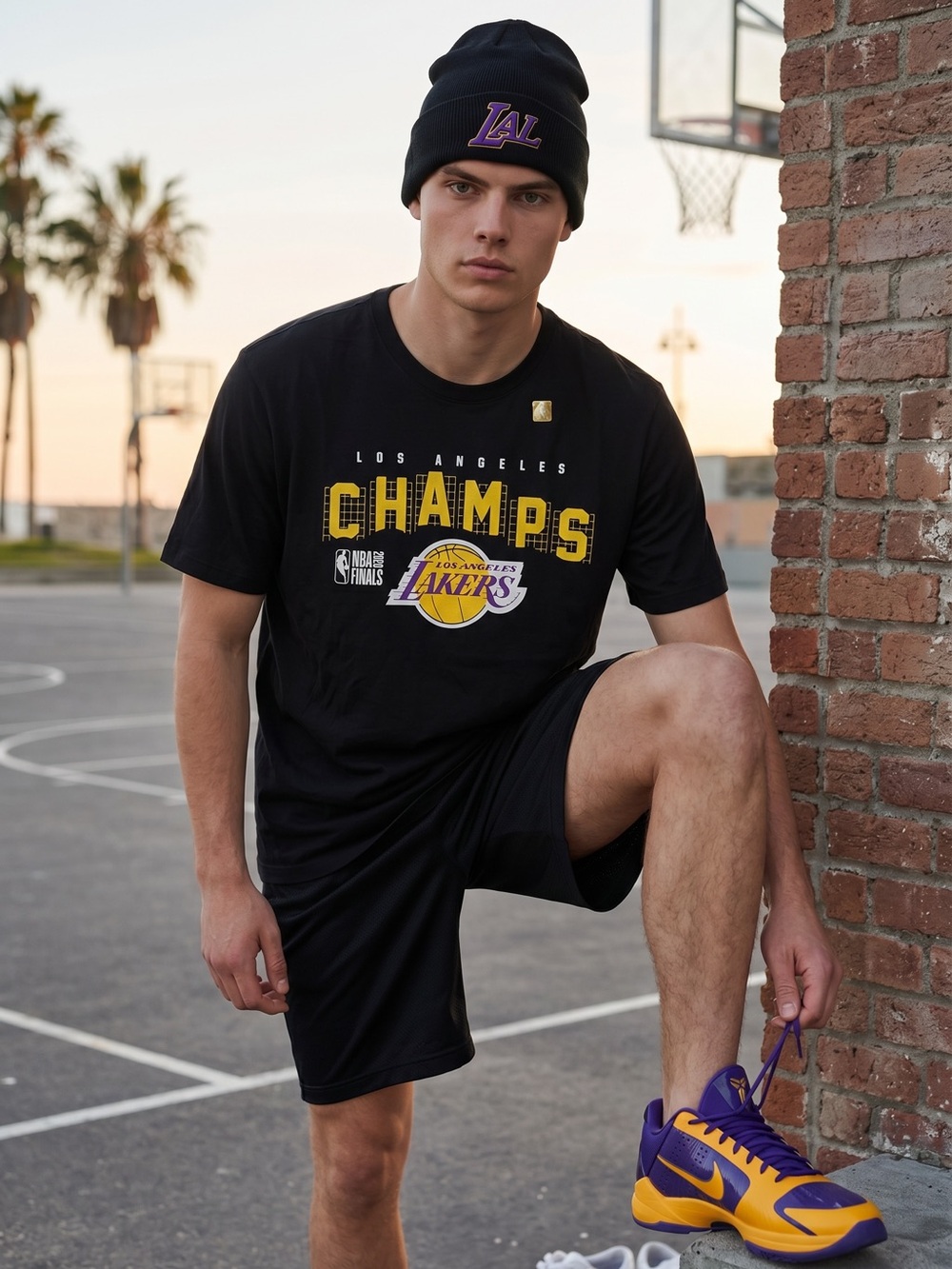 NWT Fanatics Los Angeles Lakers 2020 NBA Finals Champions T-Shirt Black Men's L